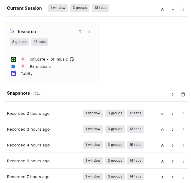Tab organization feature