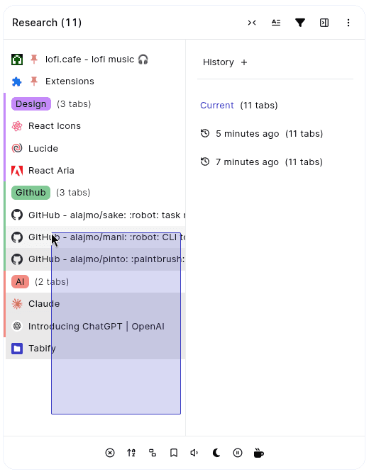Session management interface